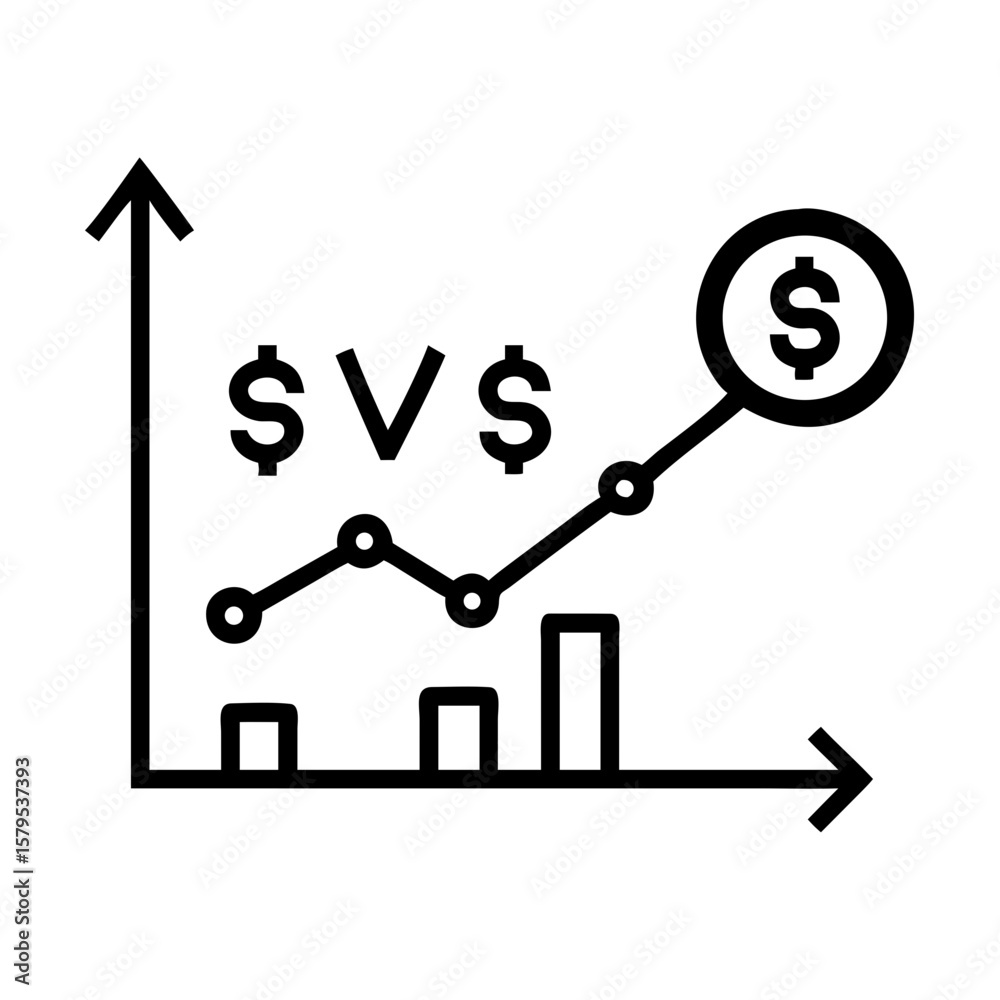 Revenue stream money line graph symbolizes financial growth. Suitable for presentations, financial reports, business articles, and investment materials. Revenue stream money line graph symbolizes financial growth. Suitable for presentations, financial reports, business articles, and investment materials.