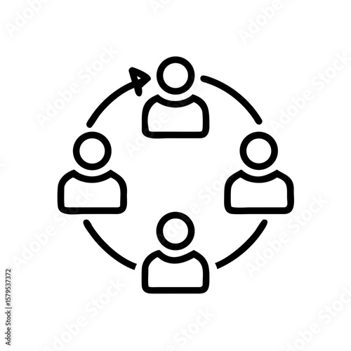Team collaboration network with four people working together efficiently, suitable for business presentations, teamwork concepts, and professional development materials.