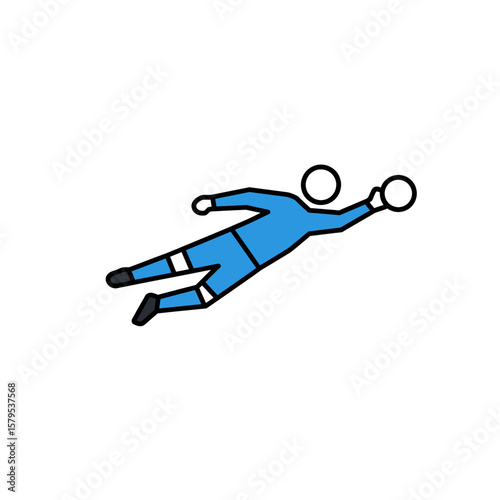 Goalkeeper Icon Defending a Ball