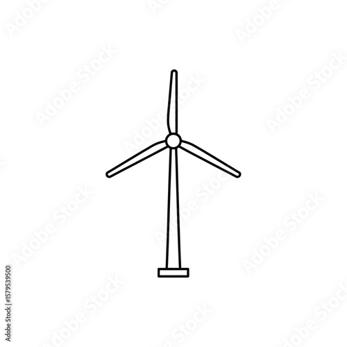 Simple outline drawing of a wind turbine on a white background