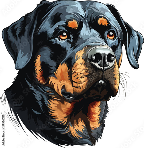 Rottweiler dog portrait black tan fur canine animal