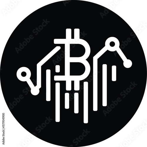 Bitcoin cryptocurrency technology blockchain digital finance investment logo design concept