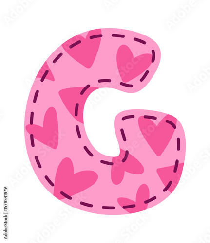 Letter G sewing textile patch