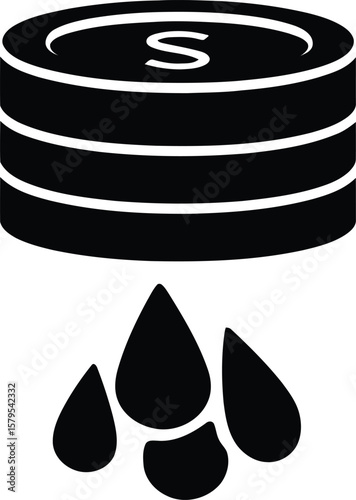 Leaking money coins cash financial loss investment risk economic crisis business failure bankruptcy finance