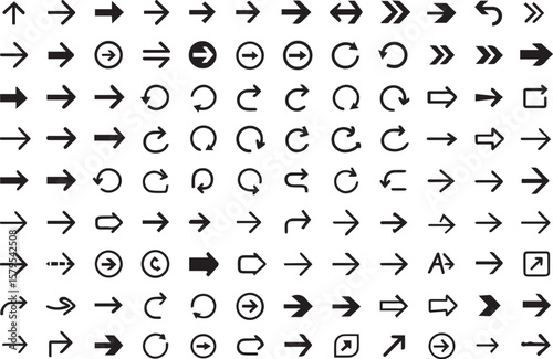 Collection of Arrow Icons and Symbols Vector