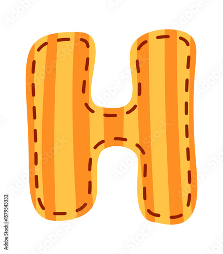 Letter H stitch text font