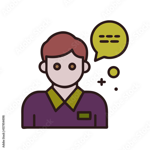 Mention icon with person avatar and chat bubble