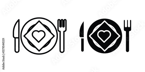 Wedding dinner icon Logo Design Vector Template Illustration