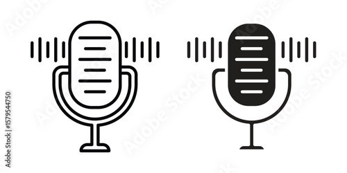 Voice recording icon Logo Design Vector Template Illustration