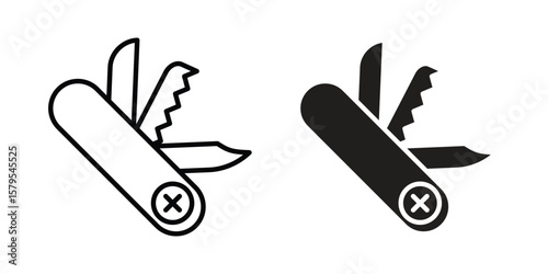 Swiss Knife icon Logo Design Vector Template Illustration