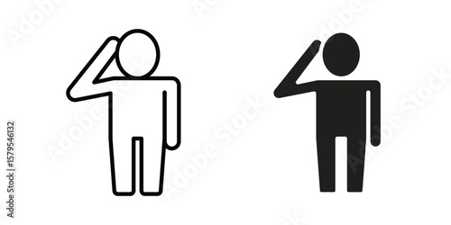 Salute icon Logo Design Vector Template Illustration