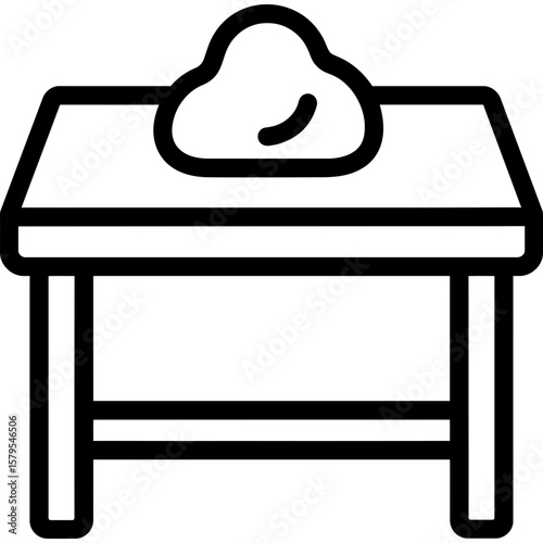 Pottery wedging table outline icon vector