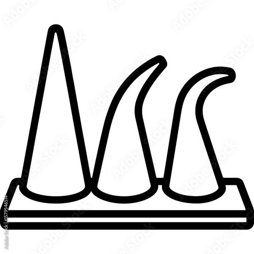 Pyrometric cones outline icon vector