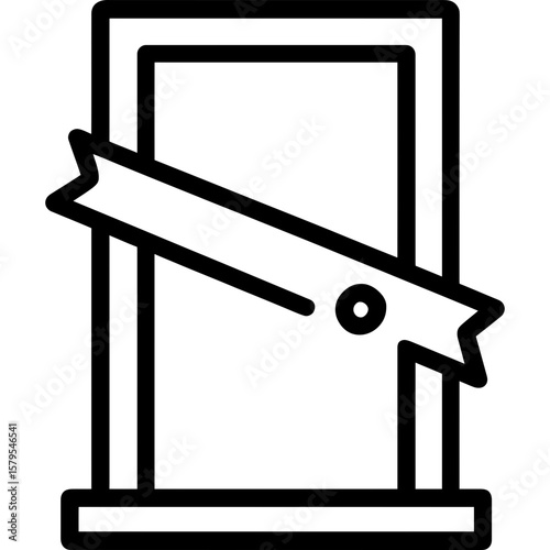 Closed door outline icon vector