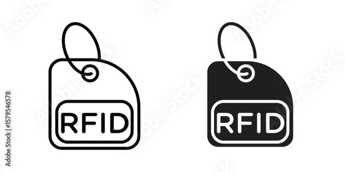 RFID key tag icon Logo Design Vector Template Illustration