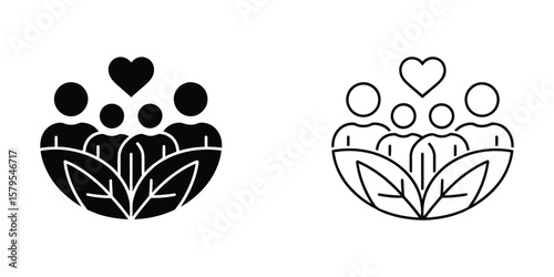 people group love heart icon 