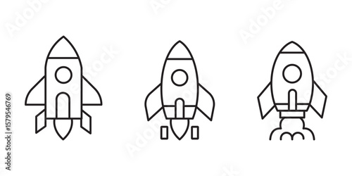 Rocket icons set. Startup sign and symbol. rocket launcher icon