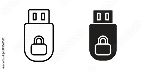 Pendrive security icon Logo Design Vector Template Illustration