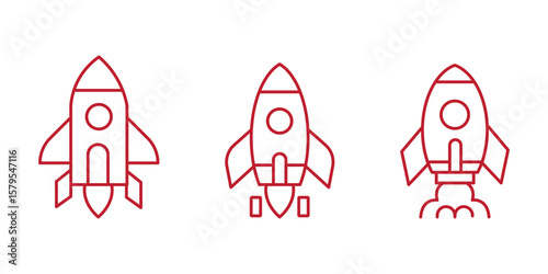 Rocket icon. Simple rocket sign. Rocket launched icon.