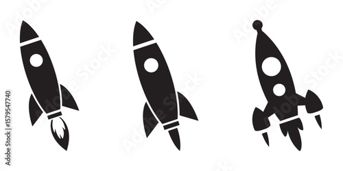 Rocket icon, rocket sign vector