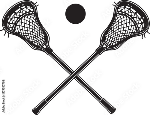 Lacrosse Player Sport Art Silhouettes white color background