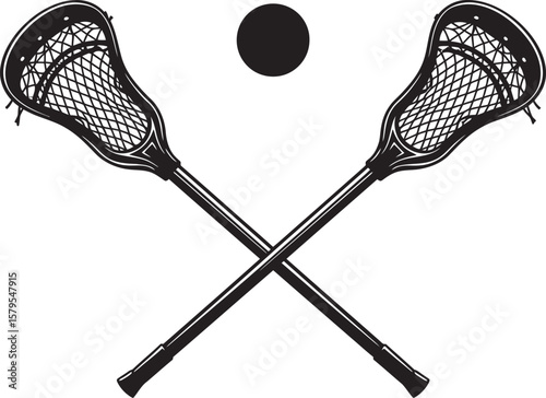 Lacrosse Player Sport Art Silhouettes white color background