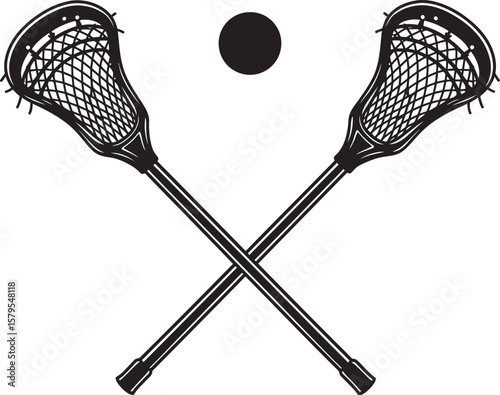 Lacrosse Player Sport Art Silhouettes white color background