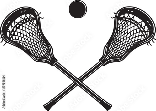 Lacrosse Player Sport Art Silhouettes white color background