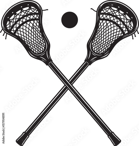 Lacrosse Player Sport Art Silhouettes white color background