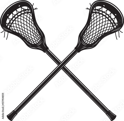 Lacrosse Player Sport Art Silhouettes white color background