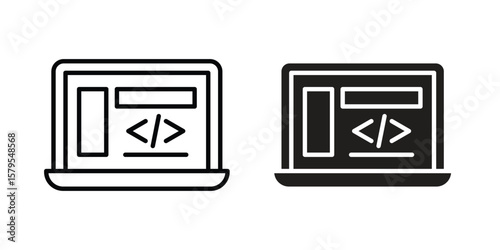 Front end icon Logo Design Vector Template Illustration