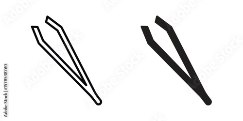Eyebrow tweezers icon Logo Design Vector Template Illustration