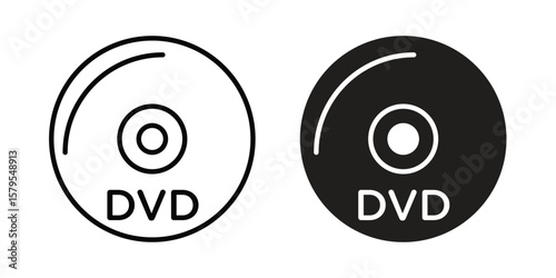 DVD icon Logo Design Vector Template Illustration