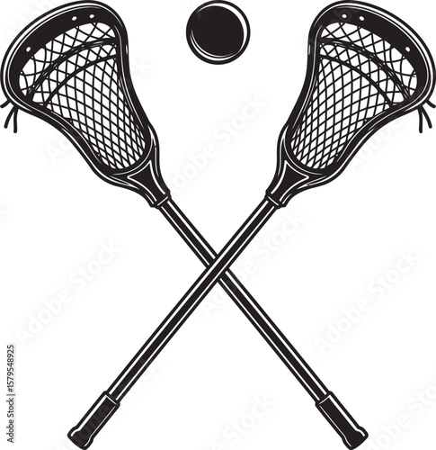 Lacrosse Player Sport Art Silhouettes white color background
