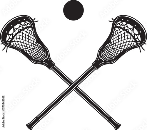 Lacrosse Player Sport Art Silhouettes white color background