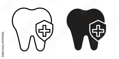 Dental insurance icon Logo Design Vector Template Illustration