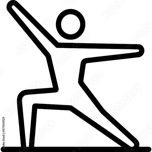 Person doing yoga pose outline icon vector