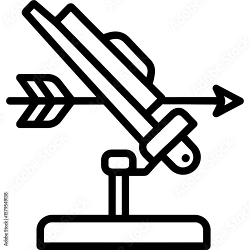 Arrow fletching jig outline icon vector