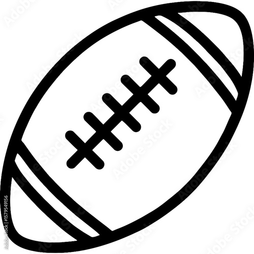 Football rugby ball outline icon vector