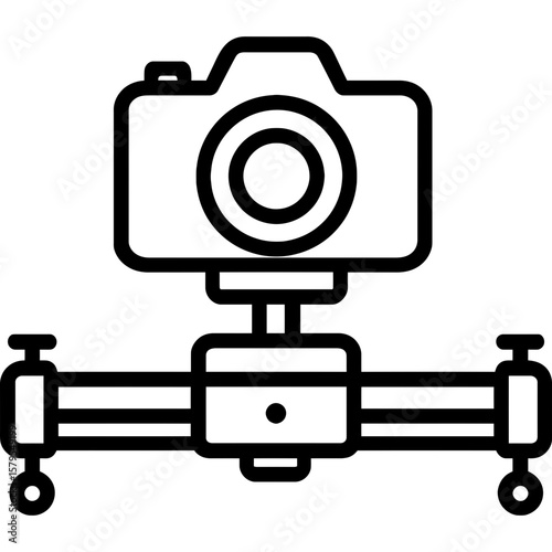 Camera slider outline icon vector