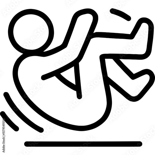 Person rolling in minimal vector style outline icon vector