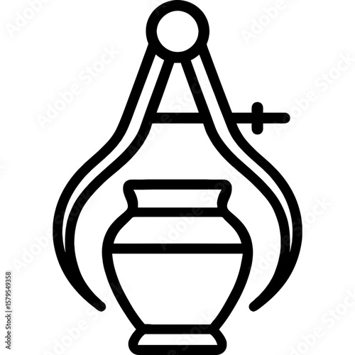 Pottery calipers outline icon vector