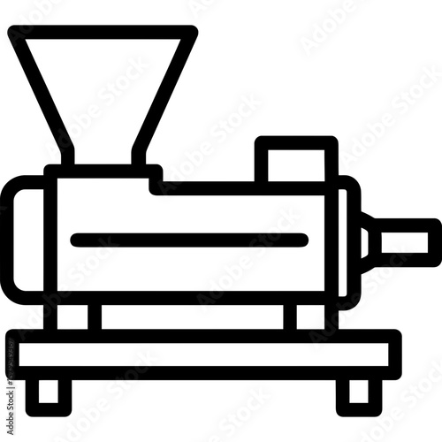 Pug mill outline icon vector