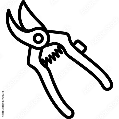 Pruning shears outline icon vector