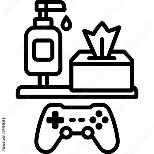 Game sanitizing station outline icon vector