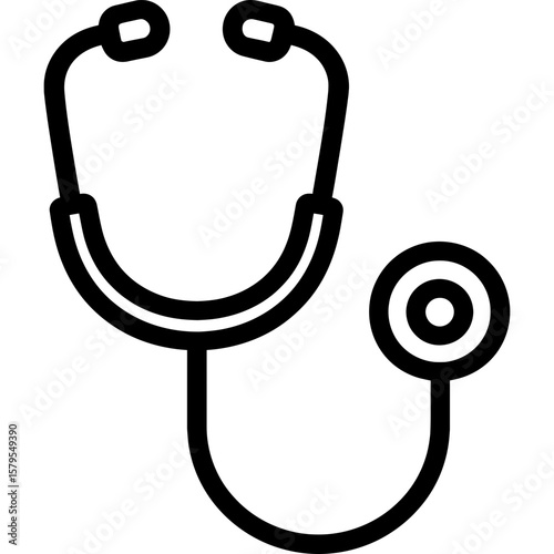 Stethoscope medical equipment outline icon vector