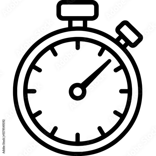 Stopwatch timing device outline icon vector