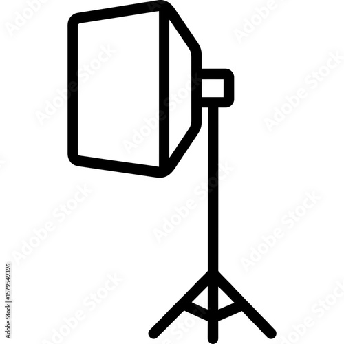Studio lighting softbox outline icon vector