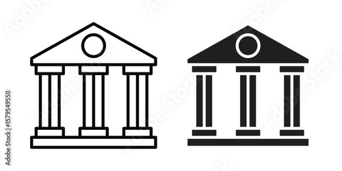 Courthouse icon Logo Design Vector Template Illustration