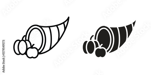 Cornucopia icon Logo Design Vector Template Illustration